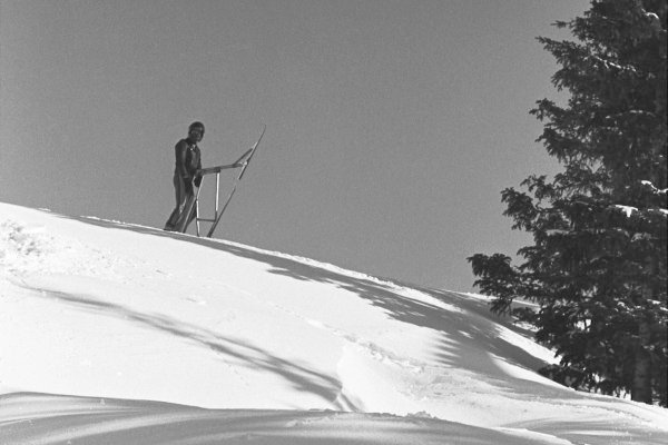 Kevin Leycraft during the 1975-76 ski season at Lake Louise, Alberta. Photo by Dave Agnew.