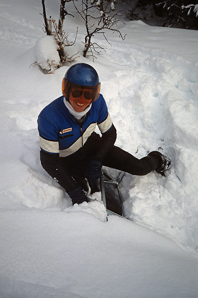 Kevan in wombat hole... Lake Louise, 1989