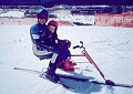 But at least Charlie enjoyed the ride! Lake Louise, Alberta, Spring, 1991.