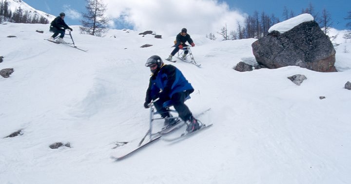 Cruising the Rock Garden, Lake Louise, Alberta. April, 2000.