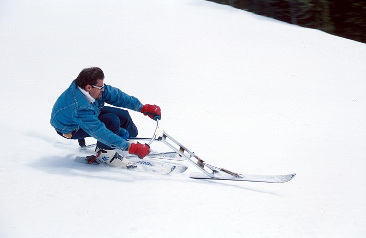 Doug Ritchie - on cruise control. Lake Louise, Alberta. April, 2002.