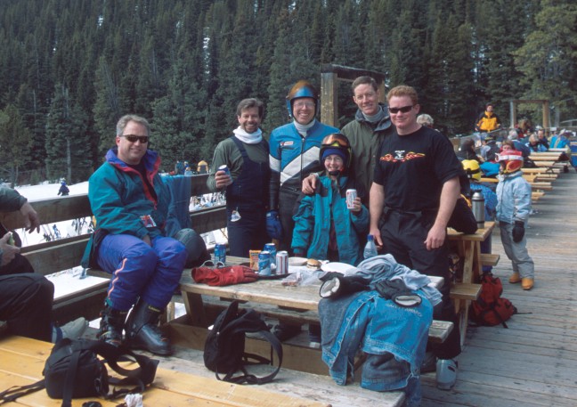 Ed, Doug, Kevan, Alexis, Ian and Rusty. Lake Louise, Alberta. April, 2002.