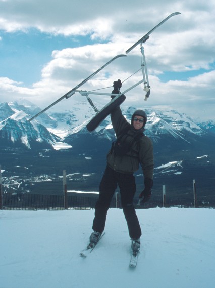 Ian Watson - Skibikes Rule!  Lake Louise, Alberta. April, 2002.