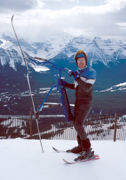 Kevan on top of the world. Lake Louise, Alberta. April, 2002.