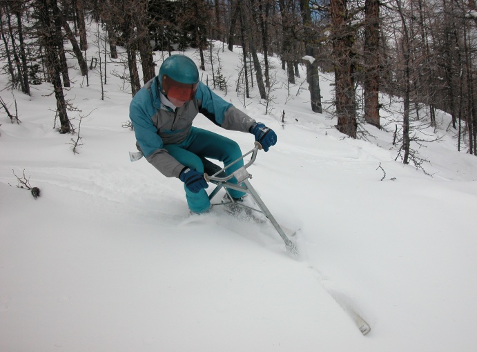 Kevan in the Rock Garden trees. Lake <br />Louise, Alberta. April, 2003.