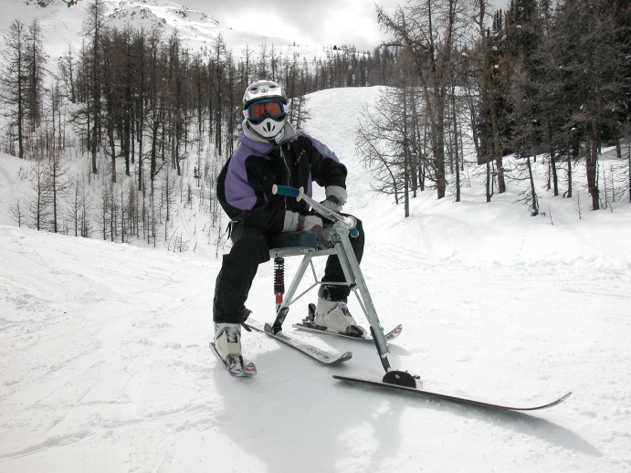 Doug sporting his new helmet. Lake Louise, Alberta. April, 2003.
