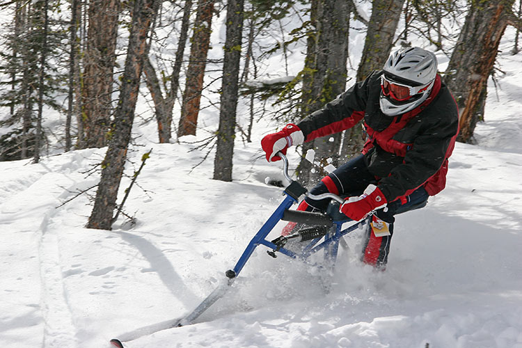 Charlie cutting up powder on the backside, in April...