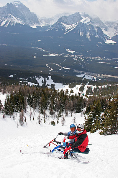 and the end of another memorable day at our<br />favorite ski hill, Lake Louise, Alberta.